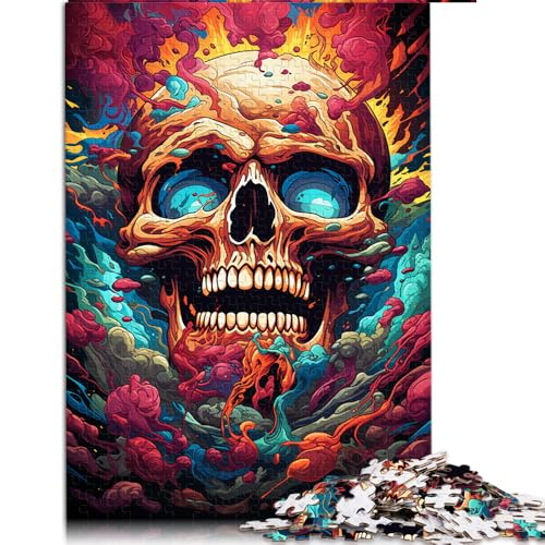 1000-teiliges Puzzle für Erwachsene, Papierpuzzle mit Totenkopf-Malerei, für Erwachsene und Kinder, Denkspiel-Spiel. Größe: 26 x 38 cm. von LZYANG