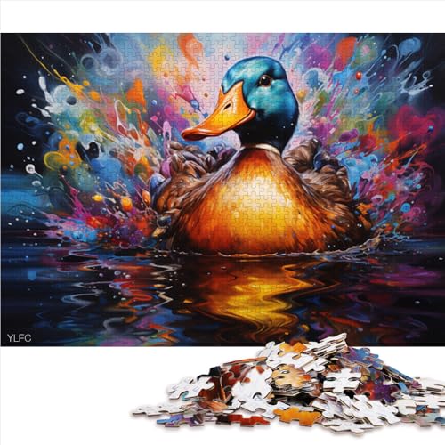 1000-teiliges Puzzle für Erwachsene, Papierpuzzle mit ausgemalter Ente, für Erwachsene und Jugendliche ab 12 Jahren, Denkspiel-Spielzeug. Größe: 26 x 38 cm. von LZYANG