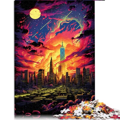 1000-teiliges Puzzle für Erwachsene, Papierpuzzle mit der Skyline von New York, für Erwachsene und Kinder ab 12 Jahren, Holzpuzzle als Familienspiel und Heimdekoration. Größe: 26 x 38 cm von LZYANG