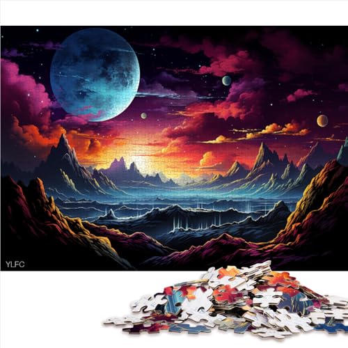 1000-teiliges Puzzle für Erwachsene, Papierpuzzle mit fantasievollen, farbenfrohen Planetenlandschaften, für Erwachsene und Kinder ab 12 Jahren, Lernspielzeug, Größe: 52 x 38 cm von LZYANG