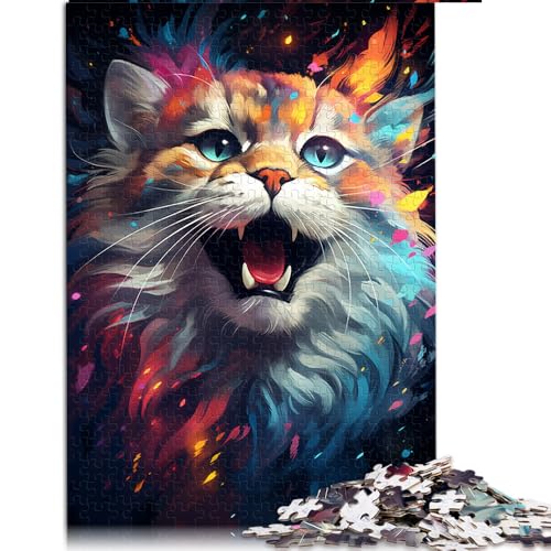 1000-teiliges Puzzle für Erwachsene, Papierpuzzle mit süßer Katze zum Ausmalen, für Erwachsene und Kinder, Lernspielzeug, Größe: 26 x 38 cm von LZYANG