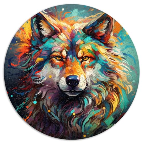 1000-teiliges Puzzle für Erwachsene, fantasievoller Wolf, kreatives rundes Puzzle, für Erwachsene und Familien, Kartonpuzzle, Spiele, Spielzeug, Geschenkgröße ， 67,5 x 67,5 von LZYANG