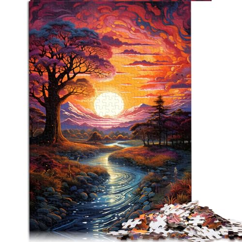 1000-teiliges Puzzle für Erwachsene, farbenfrohe Fantasie-Sonnenuntergangslandschaft, Papierpuzzle, für Erwachsene und Kinder ab 12 Jahren, Lernspielzeug, Größe: 50 x 75 cm von LZYANG