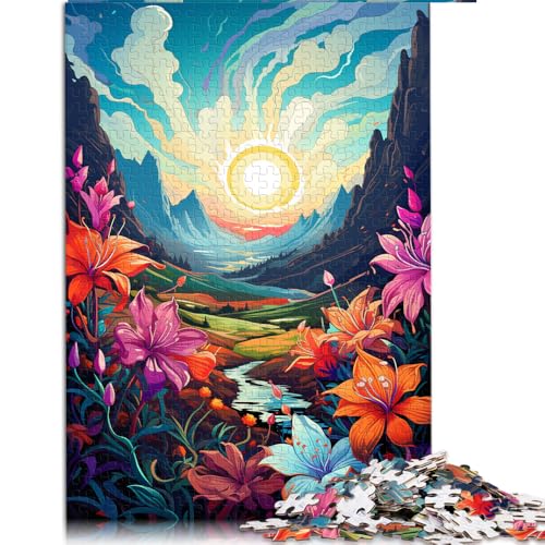 1000-teiliges Puzzle für Erwachsene, farbenfrohes, Bezauberndes Blumen-Papierpuzzle, geeignet für Erwachsene und Kinder ab 12 Jahren, tolles Geschenk für Erwachsene. Größe: 52 x 38 cm. von LZYANG