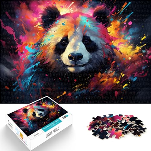 1000-teiliges Puzzle für Erwachsene, farbenfrohes, psychedelisches, süßes kleines Panda-Puzzle aus Holz, für Teenager und Erwachsene, pädagogisches Spiel und herausforderndes Spielzeug von LZYANG