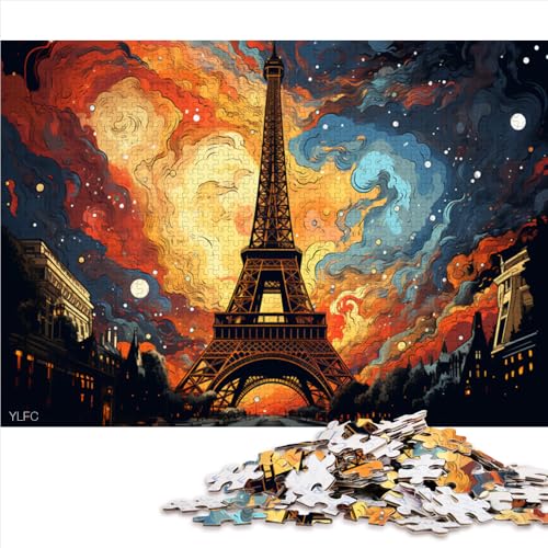 1000-teiliges Puzzle für Erwachsene, farbenfrohes Eiffelturm-Papierpuzzle, für Erwachsene und Familien, tolles Geschenk für Erwachsene und Kinder. Größe: 26 x 38 cm. von LZYANG