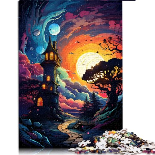 1000-teiliges Puzzle für Erwachsene, farbenfrohes Fantasieschloss-Papierpuzzle, geeignet für Erwachsene und Kinder ab 12 Jahren, tolles Geschenk für Erwachsene. Größe: 26 x 38 cm. von LZYANG