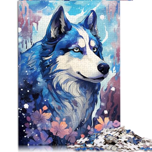 1000-teiliges Puzzle für Erwachsene, farbenfrohes Husky-Papierpuzzle, für Erwachsene und Kinder ab 12 Jahren, Denkspiel-Spielzeug. Größe: 50 x 75 cm. von LZYANG