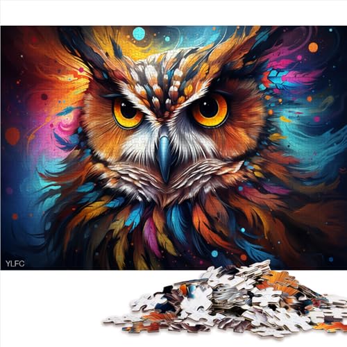 1000-teiliges Puzzle für Erwachsene, farbenfrohes Papierpuzzle mit Fantasie-Eulen-Kunstmotiv, für Teenager und Erwachsene, tolles Geschenk für Erwachsene. Größe: 50 x 75 cm. von LZYANG