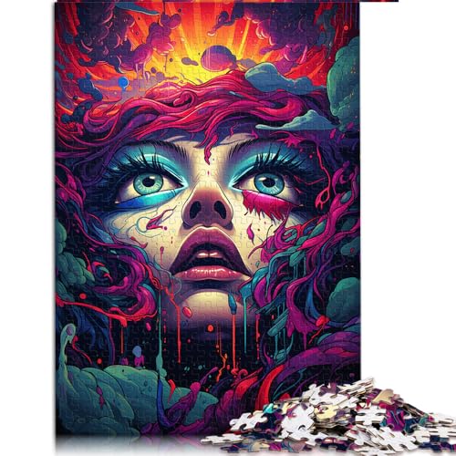 1000-teiliges Puzzle für Erwachsene, farbenfrohes Papierpuzzle mit Psychedelischer Kunst, für Erwachsene und Familien, pädagogisches Spiel und herausforderndes Spielzeug. Größe: 50 x 75 cm. von LZYANG