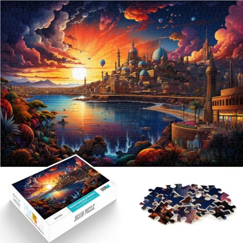 1000-teiliges Puzzle für Erwachsene, farbenfrohes Teneriffa-Holzpuzzle, für Erwachsene und Kinder ab 12 Jahren, Denkspiel-Spielzeug. Größe: 52 x 38 cm. von LZYANG