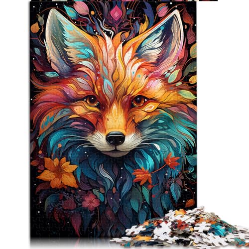 1000-teiliges Puzzle für Erwachsene, farbenfrohes psychedelisches Flash-Fuchs-Papierpuzzle, für Erwachsene und Kinder ab 12 Jahren, Denkspiel-Spielzeug. Größe: 50 x 75 cm. von LZYANG