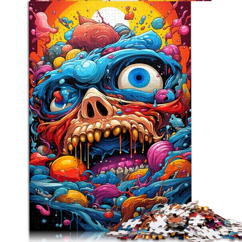 1000-teiliges Puzzle für Erwachsene, farbenfrohes psychedelisches Monster-Papierpuzzle, für Erwachsene und Kinder ab 12 Jahren, entspannendes intellektuelles Lernspielzeug. Größe: 50 x 75 cm. von LZYANG