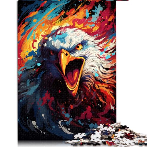 1000-teiliges Puzzle für Erwachsene, farbenfrohes psychedelisches Papierpuzzle mit Tieradler, für Erwachsene und Familien, Lernspiel für Erwachsene und Kinder. Größe: 52 x 38 cm. von LZYANG