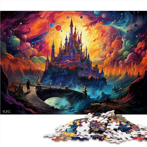 1000-teiliges Puzzle für Erwachsene, farbenfrohes psychedelisches Schloss-Papierpuzzle, für Erwachsene und Kinder, interessante Puzzles zur Stressreduzierung. Größe: 50 x 75 cm. von LZYANG