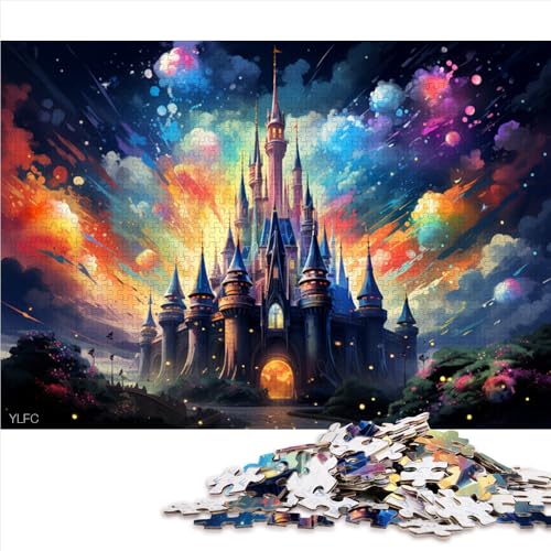 1000-teiliges Puzzle für Erwachsene, farbenfrohes psychedelisches Schloss-Papierpuzzle, für Erwachsene und Kinder ab 12 Jahren, pädagogisches Spiel und Herausforderungsspielzeug. Größe: 52 x 38 cm. von LZYANG