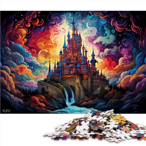 1000-teiliges Puzzle für Erwachsene, farbenfrohes psychedelisches Schloss-Puzzle aus Holz, für Erwachsene und Kinder, Lernspiele, Puzzle zur Heimdekoration. Größe: 52 x 38 cm. von LZYANG