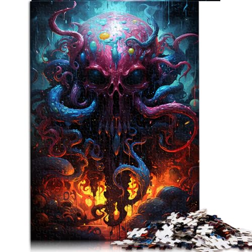 1000-teiliges Puzzle für Erwachsene, psychedelisches, farbenfrohes Oktopus-Kunstpapier-Puzzle, für Erwachsene und Kinder ab 12 Jahren, Lernspielzeug, Größe: 26 x 38 cm von LZYANG