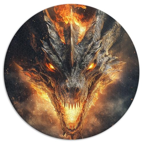 1000-teiliges Puzzle für Erwachsene, riesiger schwarzer Drache, kreatives rundes Puzzle, für Erwachsene und Kinder ab 12 Jahren, Papppuzzle, Geschenke für Freunde und Familie, Größe 67,5 x 67,5 von LZYANG