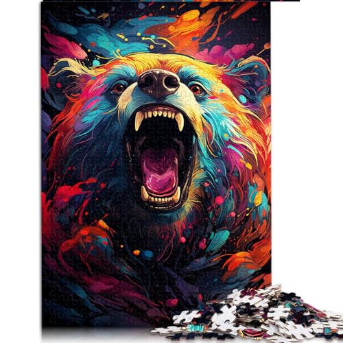 1000-teiliges Puzzle für Erwachsene, süßes Bären-Papierpuzzle zum Ausmalen, für Erwachsene und Kinder, Lernspielzeug, Größe: 26 x 38 cm von LZYANG