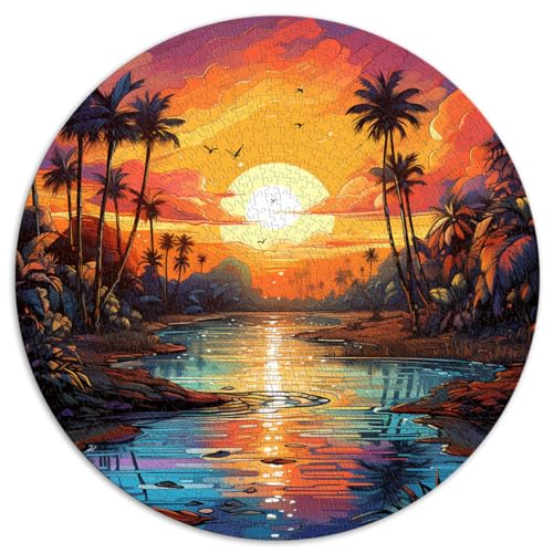 1000-teiliges Puzzle für Erwachsene, tropischer Sonnenuntergang, runde Puzzles, für Erwachsene und Kinder ab 12 Jahren, Papppuzzles, Lernspiele für Erwachsene und Kinder, Größe 67,5 x 67,5 von LZYANG