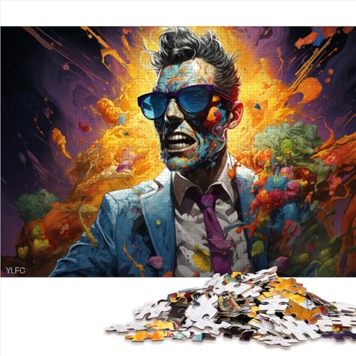 1000-teiliges Puzzle für Erwachsene, volle Psychedelia der Gangster-Zombies, Papierpuzzle, für Erwachsene und Kinder ab 12 Jahren, Lernspielzeug, Größe: 50 x 75 cm von LZYANG