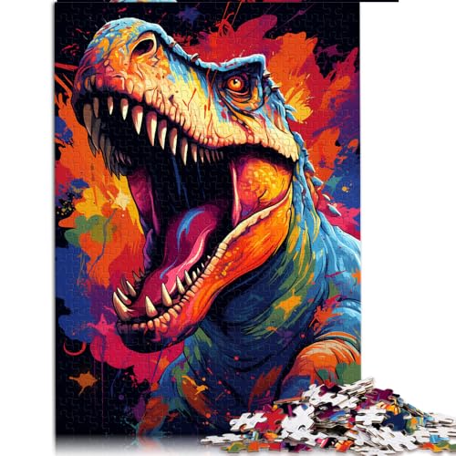 1000-teiliges Puzzle für Erwachsene, wildes, farbenfrohes Dinosaurier-Papierpuzzle, geeignet für Erwachsene und Kinder ab 12 Jahren, Denkspiel als Spielzeug. Größe: 52 x 38 cm. von LZYANG