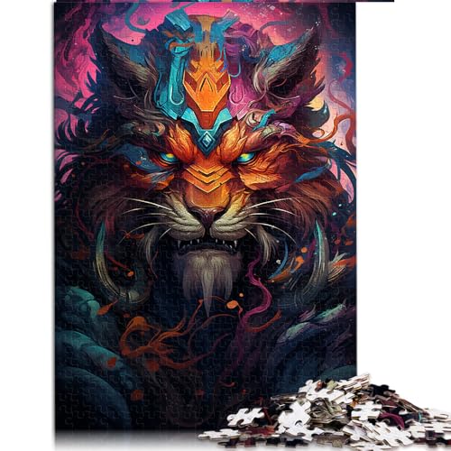 1000-teiliges Puzzle für Erwachsene, wildes Gemälde eines exotischen Tigers, Papierpuzzle, für Teenager und Kinder, Denkspiel, Größe: 50 x 75 cm von LZYANG