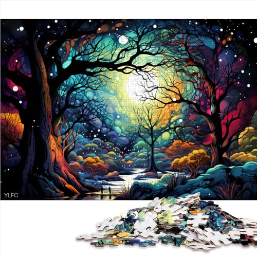 1000-teiliges Puzzle für Erwachsene, wunderschöne Landschaft bei Nacht, Papierpuzzle, für Erwachsene und Kinder, auffälliges Design. Größe: 26 x 38 cm. von LZYANG