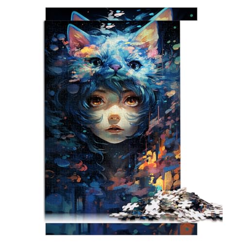 1000-teiliges Puzzle für Erwachsene,Blu-ray Catwomans farbenfrohes Papierpuzzle,Geeignet für Erwachsene und Kinder ab 12 Jahren,Lernspiel und herausforderndes Spielzeug。Größe: 26 x 38 cm von LZYANG