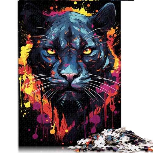 1000-teiliges Puzzle für Erwachsene und Kinder, Color Fantasy Black Panther-Papierpuzzle, für Erwachsene und Familien, Lernspiele für Erwachsene und Kinder. Größe: 52 x 38 cm. von LZYANG