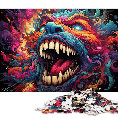 1000-teiliges Puzzle für Erwachsene und Kinder, Fantasy-Monster-Puzzle aus Holz, für Erwachsene und Kinder ab 12 Jahren, anspruchsvolles Puzzle, Größe: 52 x 38 cm von LZYANG