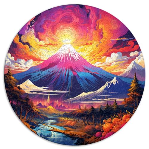 1000-teiliges Puzzle für Erwachsene und Kinder, Fuji-Berg, Japan, runde Puzzles, für Erwachsene und Kinder, Kartonpuzzle, Spielzeug, Denkspiel, Größe 67,5 x 67,5 von LZYANG