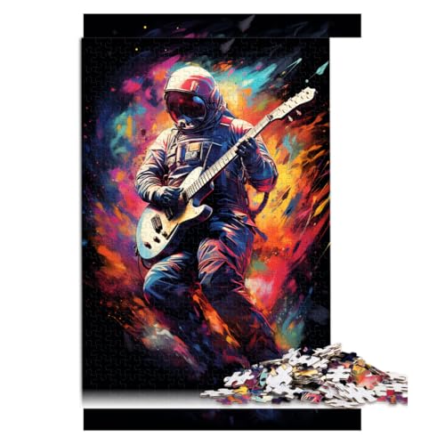 1000-teiliges Puzzle für Erwachsene und Kinder, Papierpuzzle „Astronaut spielt Gitarre“, für Erwachsene und Familien, Holzpuzzle als Familienspiel und Heimdekoration. Größe: 50 x 75 cm von LZYANG