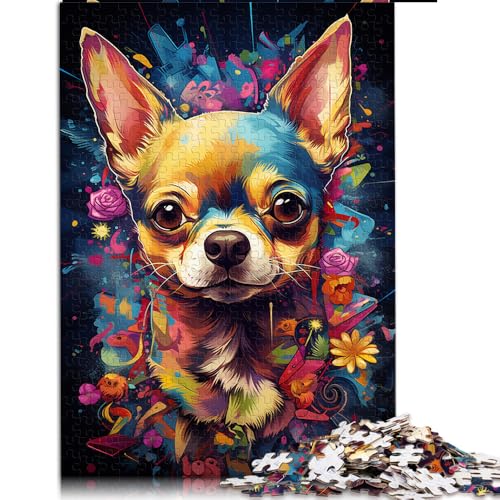 1000-teiliges Puzzle für Erwachsene und Kinder, Papierpuzzle mit Chihuahua-Hund zum Ausmalen, geeignet für Erwachsene und Kinder ab 12 Jahren, Geschenk zum Geburtstag. Größe: 26 x 38 cm. von LZYANG