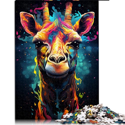 1000-teiliges Puzzle für Erwachsene und Kinder, Papierpuzzle mit Giraffenmotiv, zum Ausmalen, für Erwachsene und Jugendliche ab 12 Jahren, lustiges Puzzle für die ganze Familie. Größe: 26 x 38 cm. von LZYANG