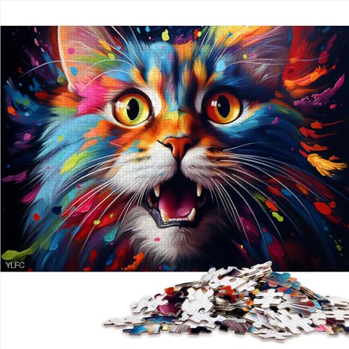 1000-teiliges Puzzle für Erwachsene und Kinder, Papierpuzzle mit süßer Fantasie-Katzenzeichnung, Teenager und Kinder, Weihnachts- und Geburtstagsgeschenke. Größe: 50 x 75 cm. von LZYANG