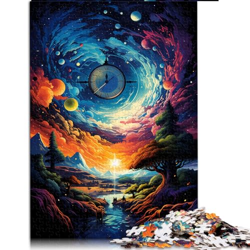 1000-teiliges Puzzle für Erwachsene und Kinder, Uhr auf dem Planeten, Papierpuzzle, für Erwachsene und Kinder, Denksport-Puzzle, Größe: 50 x 75 cm von LZYANG