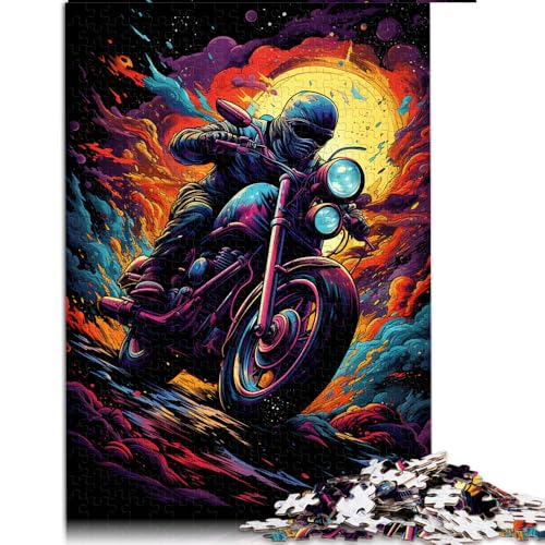 1000-teiliges Puzzle für Erwachsene und Kinder, farbenfrohes Papierpuzzle mit Motorradfahrer in der Galaxie, Puzzle für 12-Jährige, Lernspiel für Erwachsene und Kinder. Größe: 50 x 75 cm. von LZYANG