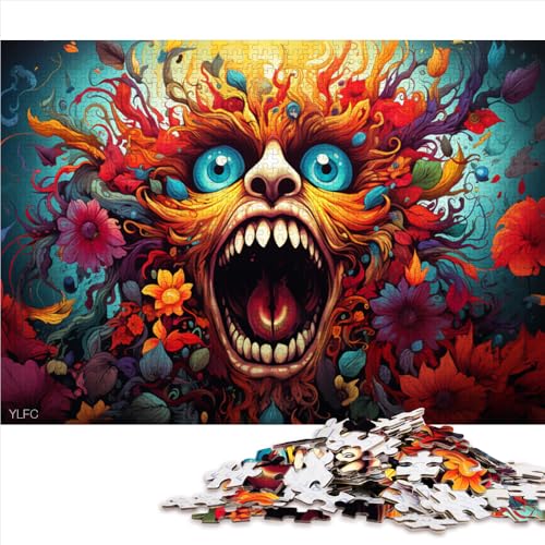 1000-teiliges Puzzle für Erwachsene und Kinder, farbenfrohes Papierpuzzle mit bösen Monstern, für Teenager und Kinder, Denkspiel als Spielzeug. Größe: 52 x 38 cm. von LZYANG