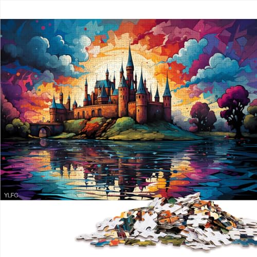 1000-teiliges Puzzle für Erwachsene und Kinder, farbenfrohes Schloss-Papierpuzzle, für Erwachsene und Kinder ab 12 Jahren, Puzzle mit farbenfrohen Designs, Größe: 50 x 75 cm von LZYANG