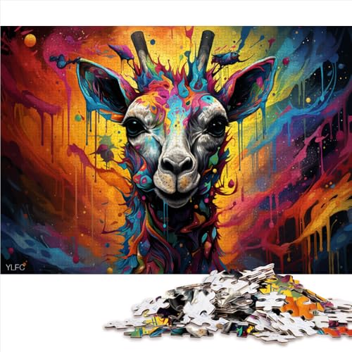 1000-teiliges Puzzle für Erwachsene und Kinder, farbenfrohes psychedelisches Papierpuzzle mit Tierbabys, Geschenk für Erwachsene, tolles Geschenk für Erwachsene. Größe: 52 x 38 cm. von LZYANG