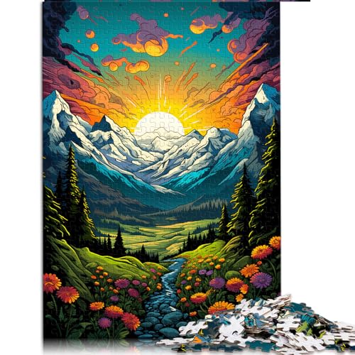 1000-teiliges Puzzle für Erwachsene und Kinder, volle Psychedelia in den bayerischen Alpen. Papierpuzzle, für Erwachsene und Familien, ideal. Größe: 26 x 38 cm. von LZYANG