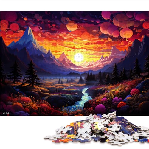 1000-teiliges Puzzle voller geheimnisvoller Berge, Papierpuzzle für Erwachsene und Kinder ab 12 Jahren, Denksportaufgaben für Erwachsene, Größe: 26 x 38 cm von LZYANG