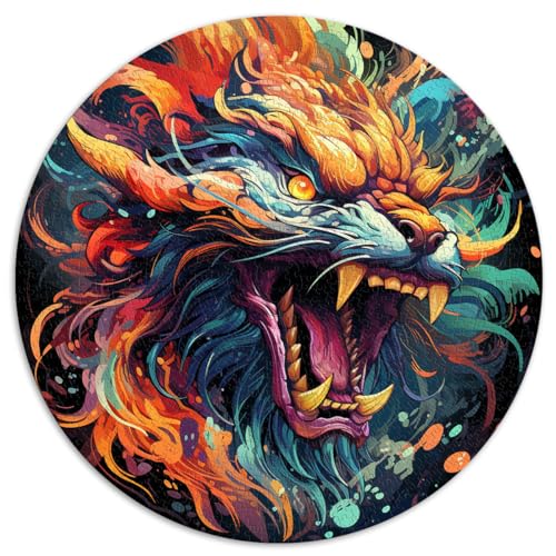 1000-teiliges Puzzlespiel, Drache, kreisförmige Puzzles, für Erwachsene und Jugendliche ab 12 Jahren, Puzzle aus Pappe, Denkspiel, Größe 67,5 x 67,5 von LZYANG