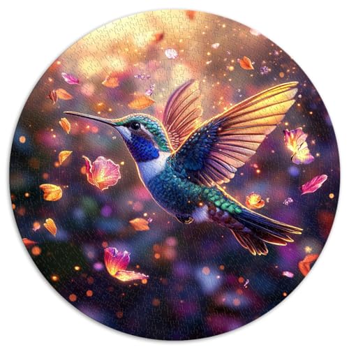 1000-teiliges Puzzlespiel, Kolibri, kreative runde Puzzles, Geschenke für Erwachsene, Puzzles aus Pappe, tolles Geschenk für Erwachsene, Größe 67,5 x 67,5 von LZYANG