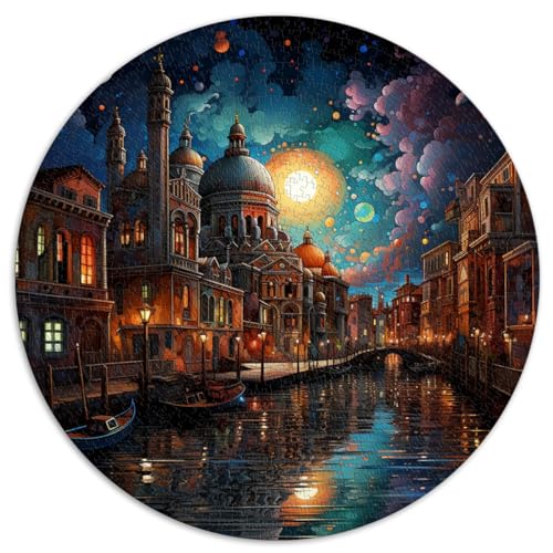 1000-teiliges Puzzlespiel, Venedig, bunt, rundes Puzzle, geeignet für Erwachsene und Kinder ab 12 Jahren, Puzzle aus Pappe, unmögliche Puzzlegröße, 67,5 x 67,5 von LZYANG