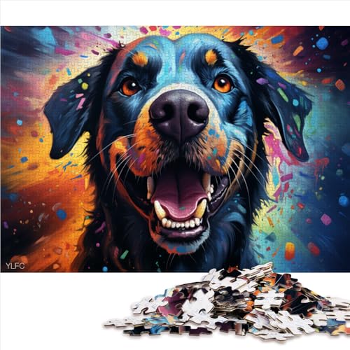 1000-teiliges Puzzlespiel, farbenfrohes, süßes Fantasie-Papierpuzzle mit Hund, für Erwachsene und Kinder, Lernspiel. Größe: 50 x 75 cm. von LZYANG