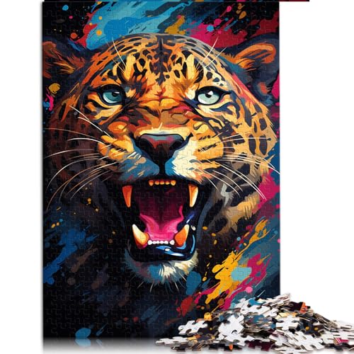 1000-teiliges Puzzlespiel, farbenfrohes Fantasy-Leoparden-Papierpuzzle, für Erwachsene und Familien, tolles Geschenk für Erwachsene. Größe: 50 x 75 cm. von LZYANG