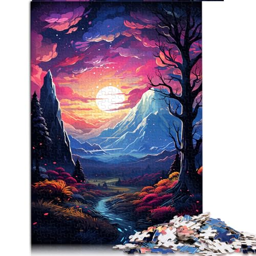 1000-teiliges Puzzlespiel, farbenfrohes Papierpuzzle mit Psychedelischer Fantasielandschaft, für Erwachsene und Kinder ab 12 Jahren, Spielspielzeug für Erwachsene, Größe: 50 x 75 cm von LZYANG